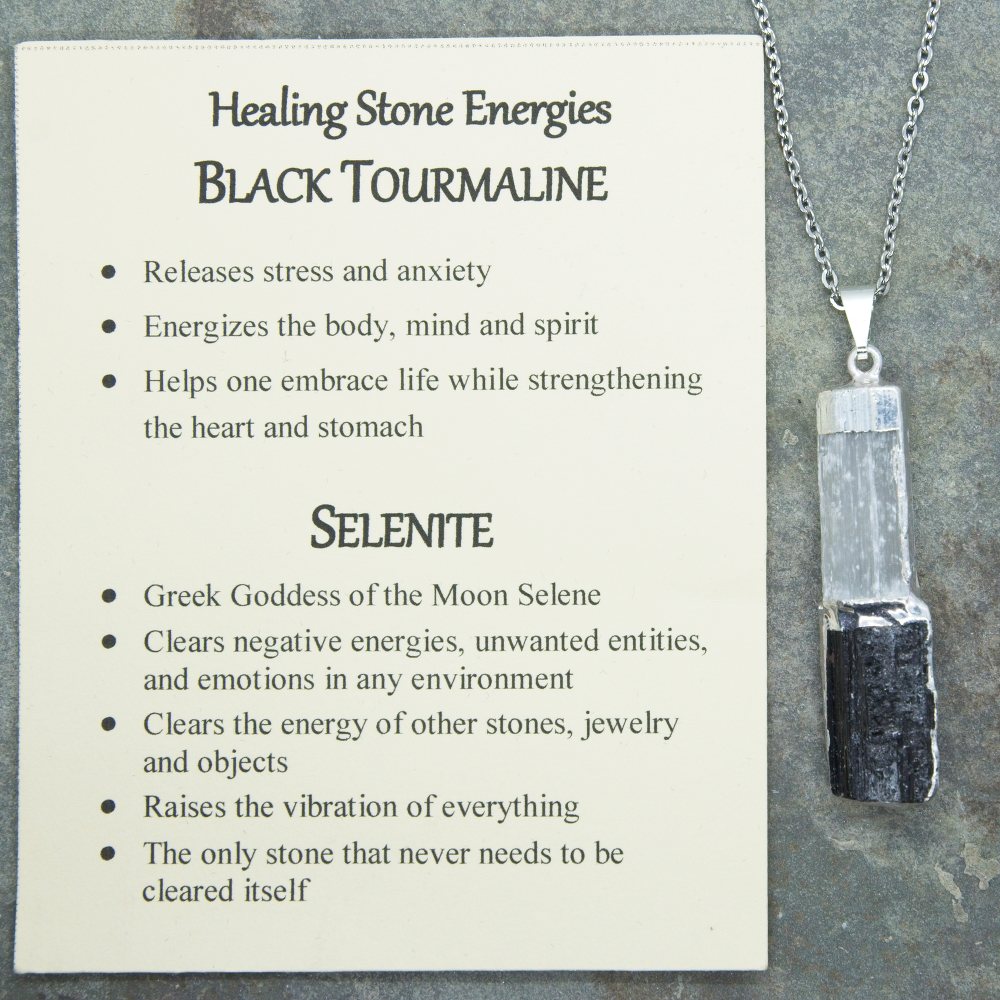 Selenite & Black Tourmaline | Purpose Stones